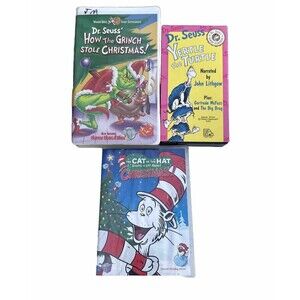 Lot Of 2 VHS 1 DVD Dr. Seuss Movies Children’s Christmas